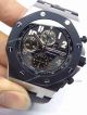 Audemars Piguet Black Dial White steel aprons Black  Leather Watch Bracelet (3)_th.jpg